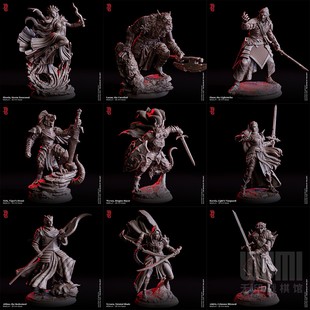 【地狱之门I】人类 精灵 狼人 龙裔 提夫林 DND棋子跑团桌游模型