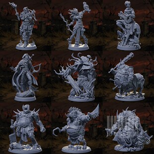 人类 DND桌游战棋模型 提夫林 畸变 吟游 巨人 旧路惊魂 猪人