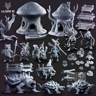 【穿越沼泽】鱼人 浣熊 兔子 蜗牛人  蜘蛛 树人 DND桌游棋子模型