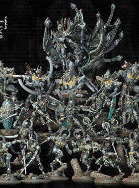 【太空木乃伊】法老 胡狼机器人 刺客 科幻战争锤神棋子桌游模型