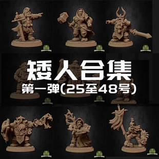 【矮人】巨斧战士 侩子手 神选者 圣骑士 DND跑团桌游棋子模型