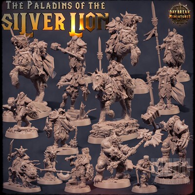 【银狮圣骑士】人类 矮人 骑士 战士 骑手 DND跑团桌游棋子模型