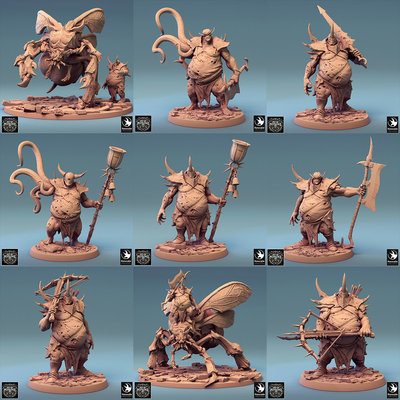 【腐败纳垢】刽子手 行刑官 甲虫骑士 弩手 中古战争锤神战棋模型