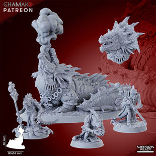 【蜥蜴人】翼龙骑兵 吹箭战士 火蜥蜴 中古战争锤神棋子桌游模型