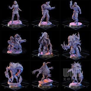 【致命深空】人类工程师 血肉畸变 多头 英雄DND桌游跑团战棋模型