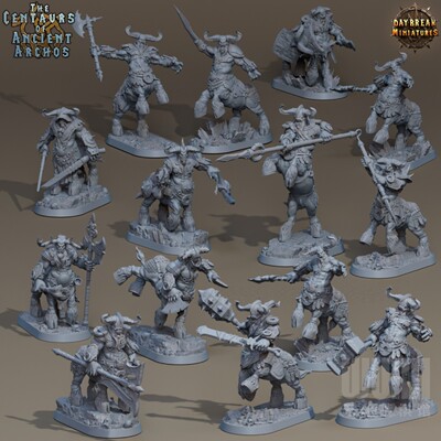 【半人马部落】兽化人 斗士 斧手 锤手 矛手 DND跑团桌游棋子模型