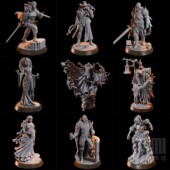 血奴 缝合怪 猎魔人 鸦人巫师DND桌游跑团棋子模型 吸血鬼古堡