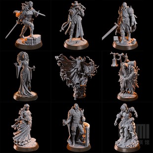 【吸血鬼古堡】猎魔人 缝合怪 血奴 鸦人巫师DND桌游跑团棋子模型