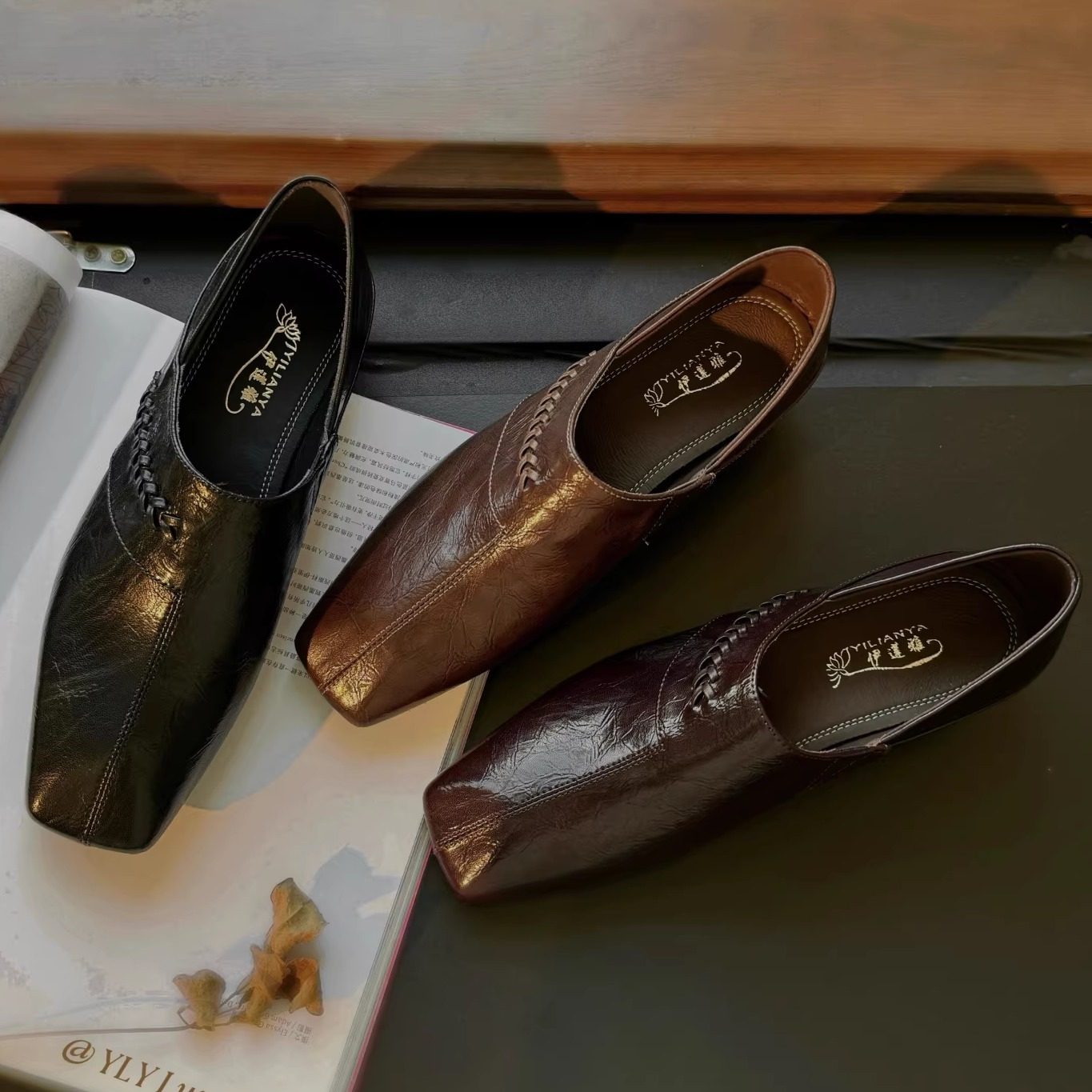 2105-1低跟编织深口单鞋女通勤复古方头可踩跟小皮鞋2026春季新款,女鞋,深口单鞋,淘宝优惠券,粉丝福利购,淘宝优惠卷