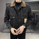 2023秋冬男士加绒加厚牛仔夹克外套男休闲印花外套B248-NZ16P140，男装夹克，电商B248