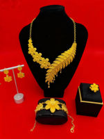 Dubai gold-plated gemstone necklace set, exquisite wedding accessories for African brides, and new trendy accessories from Europe and America thumbnail 7