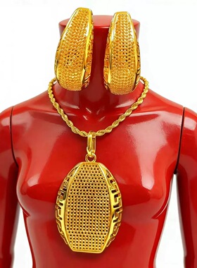 中东迪拜饰品项链耳环铜首饰印度婚礼晚宴简约Jewelry 东南亚配饰