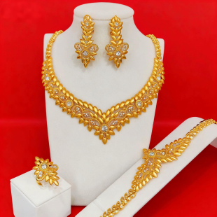 印度新款欧美套K镀真金项链耳环手链戒指 泰国黄金夸张首饰珠宝