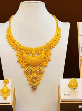 迪拜阿拉伯24k镀金婚纱礼服