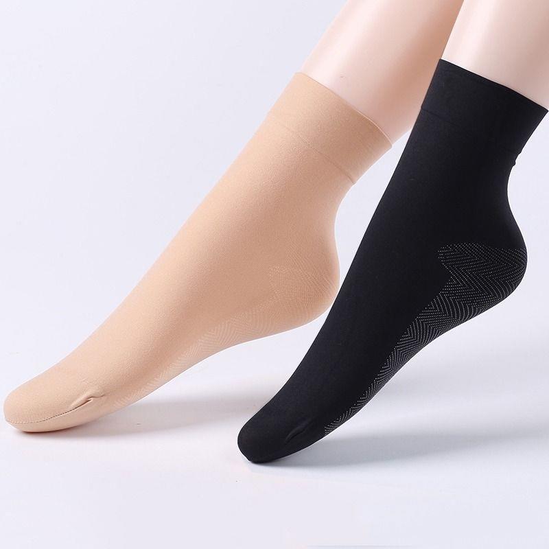 120D天鹅绒棉底短袜女短款丝袜子女士黑肉色耐磨钢丝袜春夏四季款