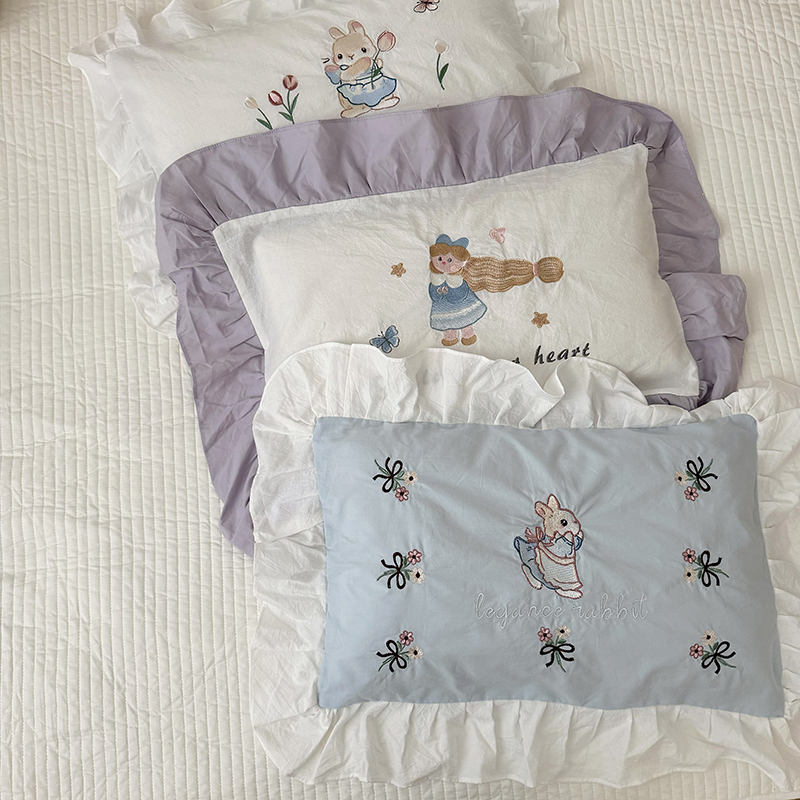 韩式花边全棉儿童枕套单只装