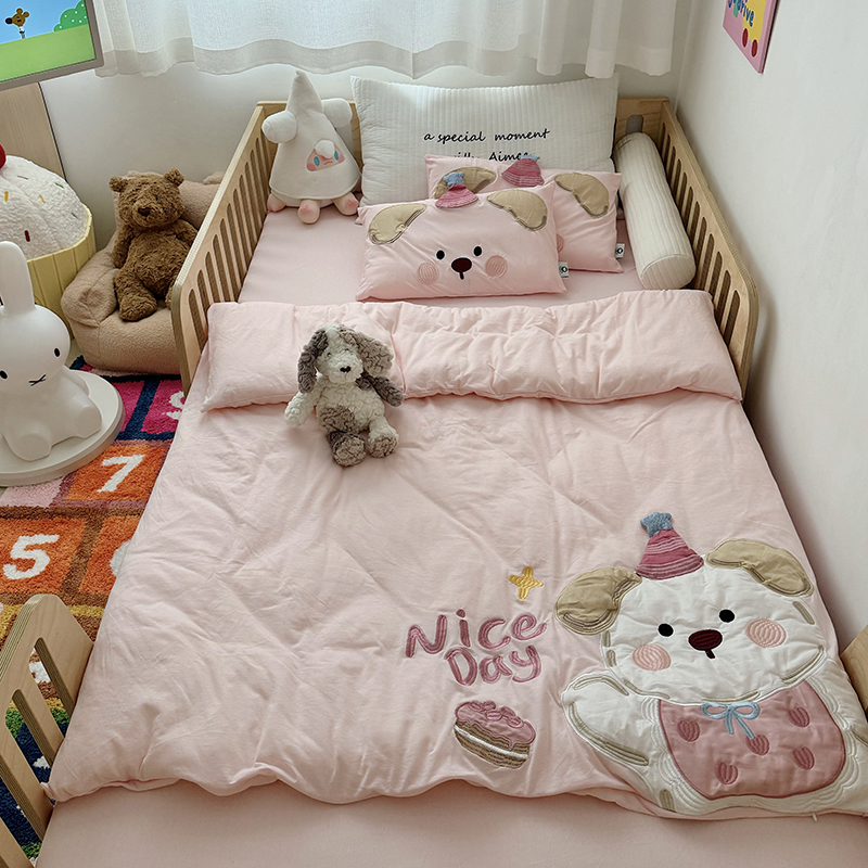 全棉色织针织棉儿童被套 宝宝幼儿园被套120*150单人被罩150*200