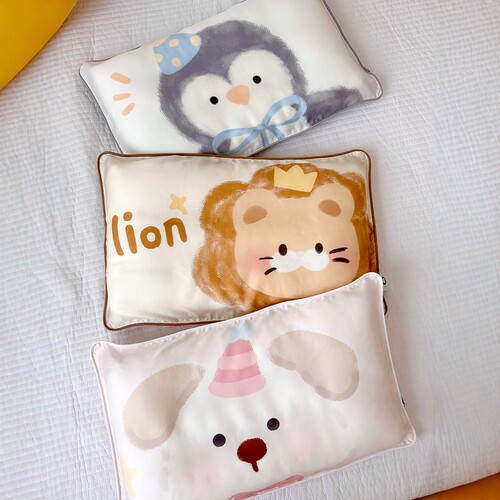 60S兰精天丝儿童枕套A类莱赛尔宝宝枕头套夏季凉感冰丝幼儿园枕皮