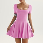 两件套美背高尔夫瑜伽连体裙跑步运动健身含短裤 网球裙网球裙 短袖