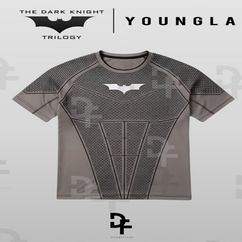 新款超人男士T恤运动健身速干透气弹力修身短袖训练上衣男