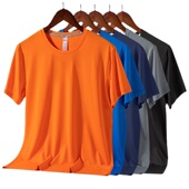 冰丝运动短袖 休闲宽松体恤跑步健身网眼透气速干上衣 t恤男女夏季