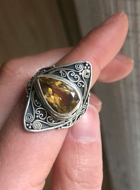 搜十女925纯银复古戒指