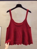 新款 宽松显瘦外搭叠穿针织吊带背心潮 甜美减龄U领毛衣马甲女春季