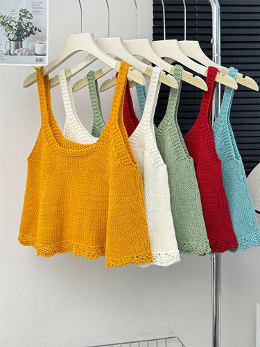 韩系甜美减龄领毛衣马甲女秋季宽松显瘦外搭叠穿针织吊带背心潮