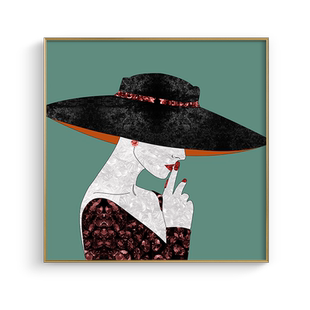 现代简约客厅装饰画走廊过道壁画酒店挂画艺术长廊墙画优雅女郎