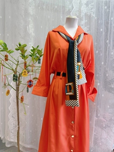 2026春季慵懒松弛气质通勤高级感单排扣收腰系带风衣式连衣裙