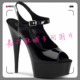 黑色漆皮性感走秀T台模特性感细高跟凉鞋 CLX1 女鞋