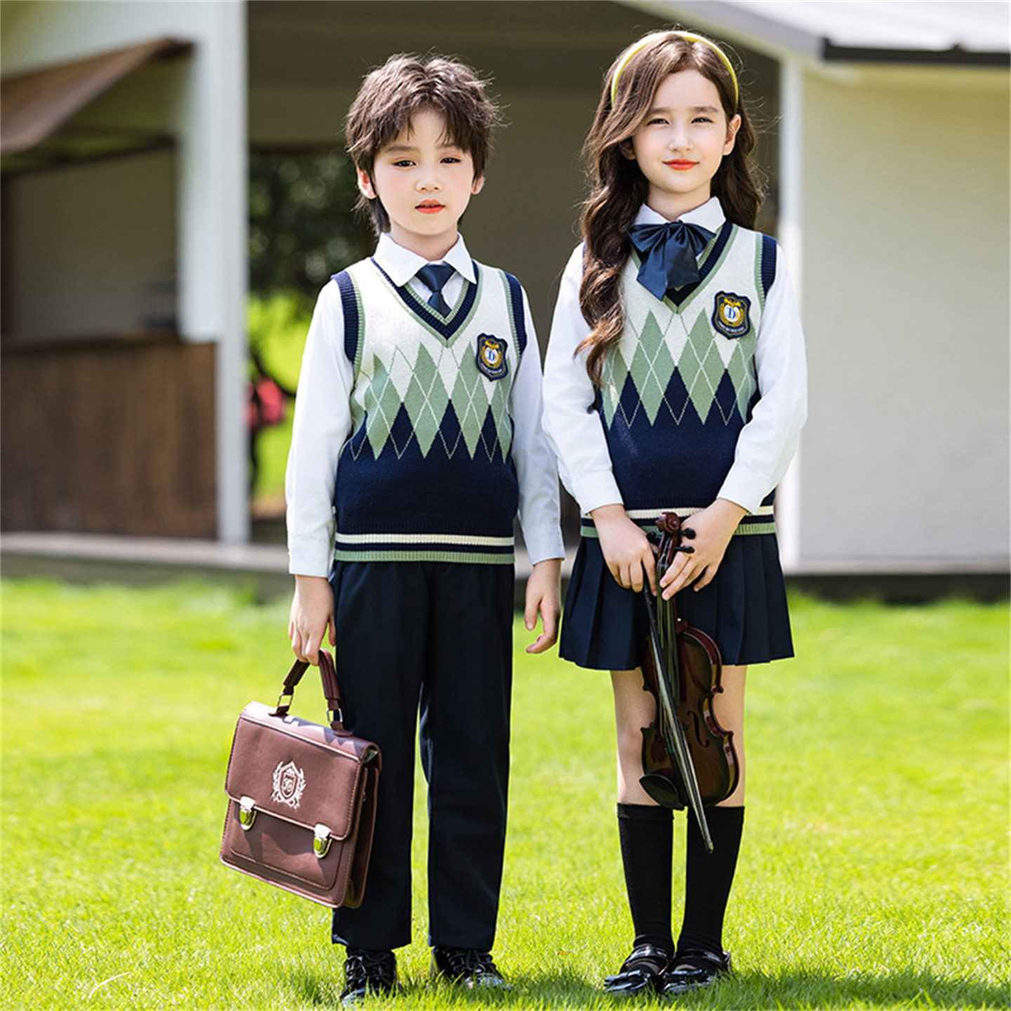 儿童英伦风校服中小学生大合唱诗歌朗诵演出服幼儿园园服毕业班服