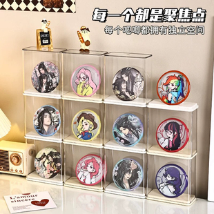 吧唧收纳盒金属徽章展示框透明亚克力立牌谷子勋章pin保护盒痛柜