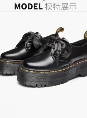 2025春秋dr1461两孔rose朋克厚底鞋休闲马丁鞋女低帮松糕底小皮鞋