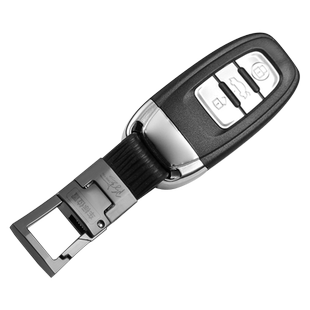 适用奥迪A6L钥匙扣Q5真皮钥匙链男士腰挂A5 A7 A8汽车钥匙扣刻字