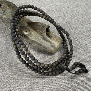 电白人工种植奇楠沉香手串99沉卡4mm圆珠多圈保6克高油脂女木配饰