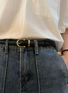 腰带女装饰配牛仔裤皮带设计感小众百搭咖啡色时尚学生男女款裤带