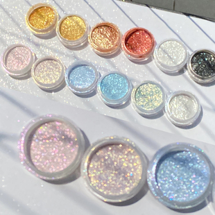 白色高光眼影粉闪粉细粉珠光金粉亮晶晶眼妆面部提亮爆细闪