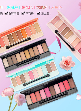 十10色眼影网红抖音同款懒人哑光珠光大地色眼影盘化妆品持久防水