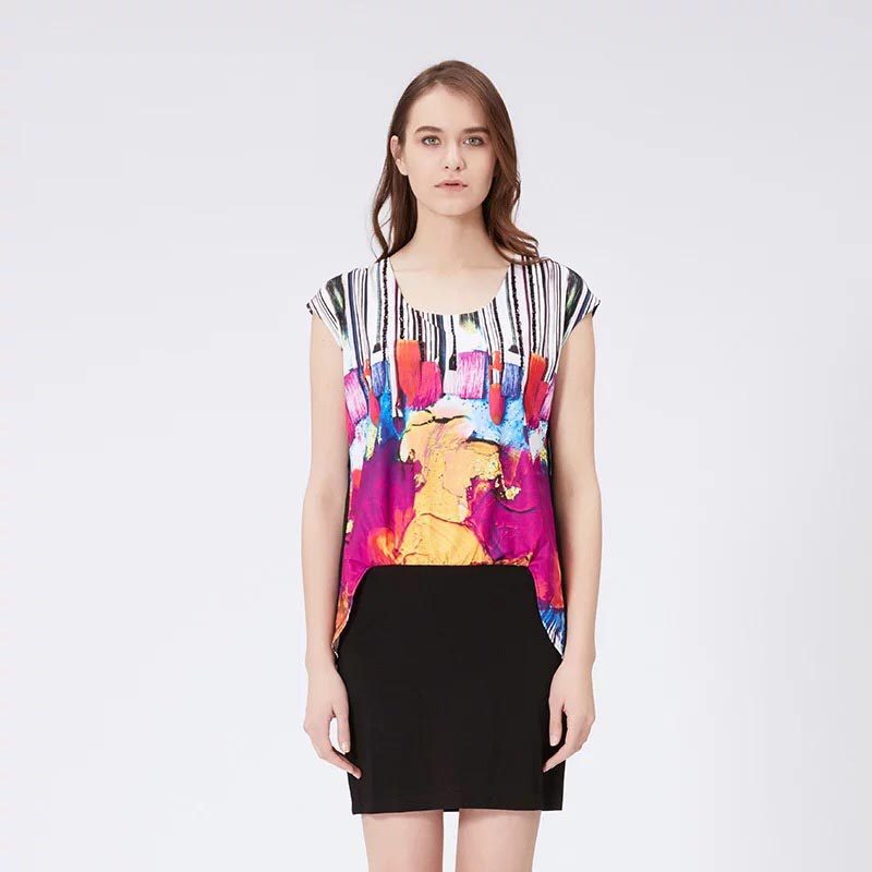 20元清货 台湾产印花中长舒服弹力连衣裙贝尔尼尼/6n525tl