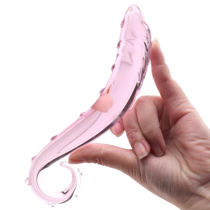 粉嫩水晶器器自律按摩器冰火柔情拉条透明臀部塞夫妻互动局部扩菊