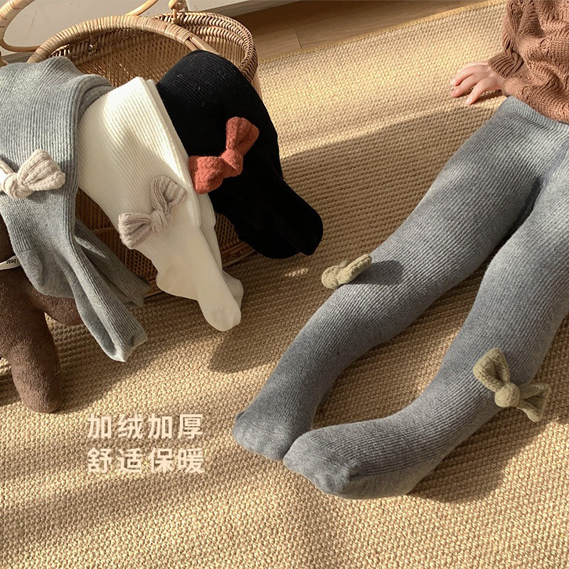 女童连裤袜加绒加厚秋冬款儿童冬季外穿纯棉保暖连体袜宝宝打底裤