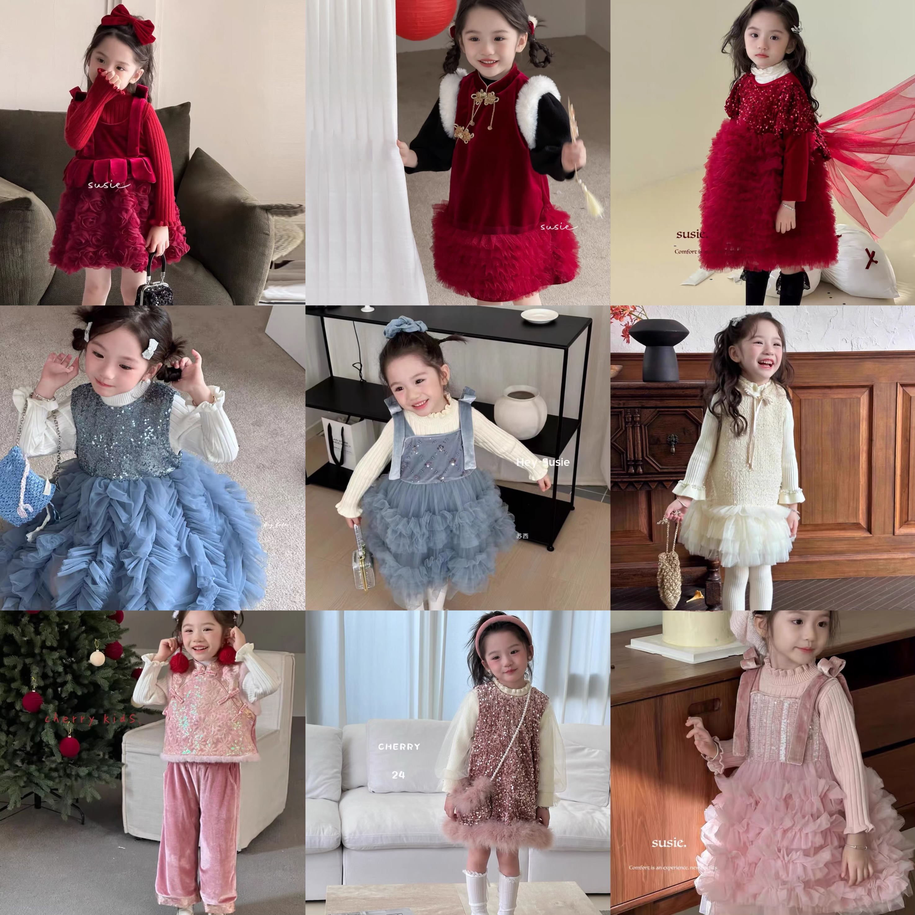 【断码清仓福利】2024冬季女童加绒礼服纱裙连衣裙年服 no退no换