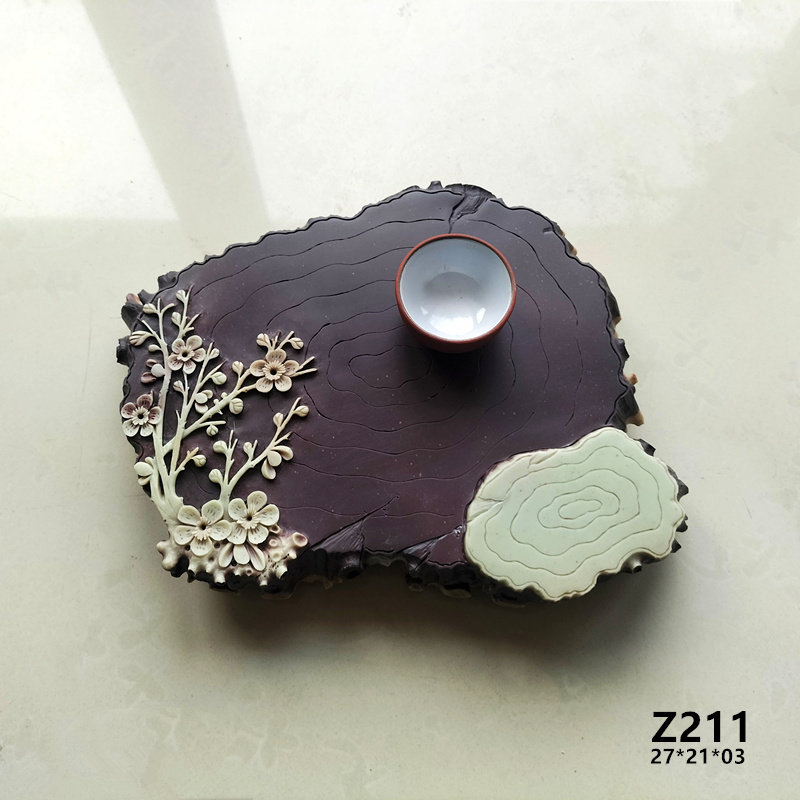 润霖宗正堂天然紫袍玉带石茶盘贵州梵净山老双带料作品干泡茶台
