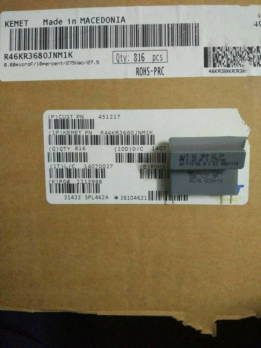 KEMET基美薄膜电容AV 684 R46 0.68UF 680NF 275VAC 脚距P28mm