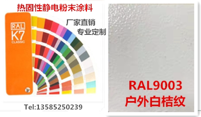 粉末涂料 RAL9003户外白桔纹 9016  9010 哑光白粉末静电喷涂塑粉