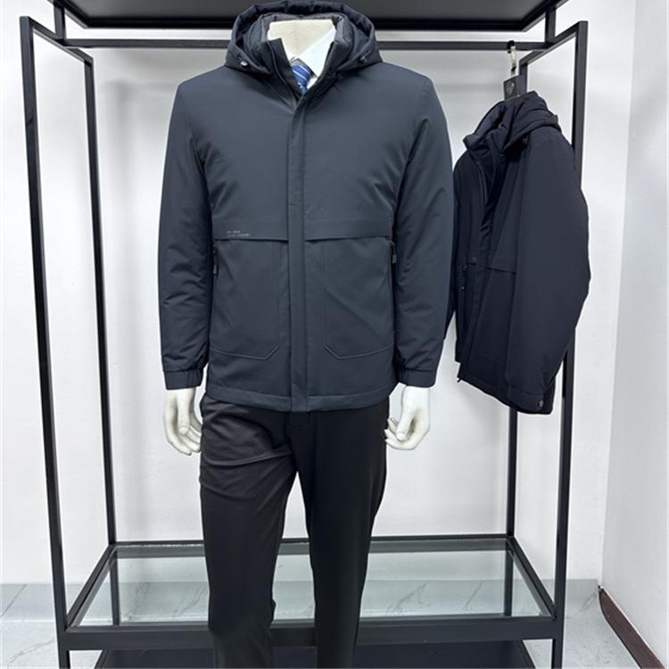 冬季商务可脱卸帽子羽绒服外套