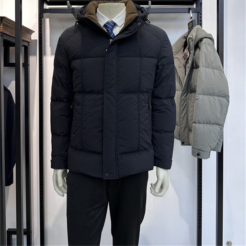 白鸭绒可脱卸帽子羽绒服