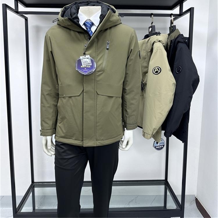 铭盛有商务可脱卸帽羽绒服男