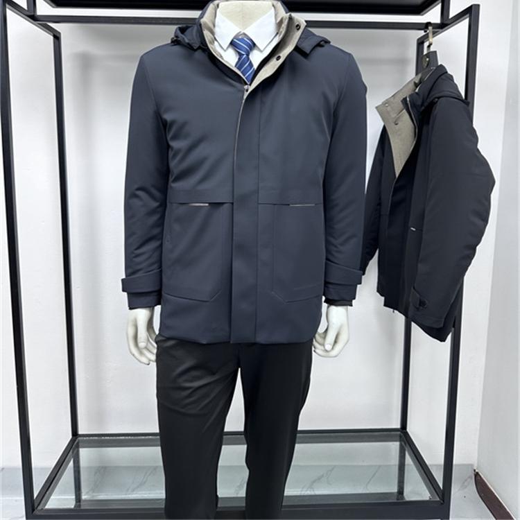 铭盛缘商务脱卸帽休闲常规羽绒服
